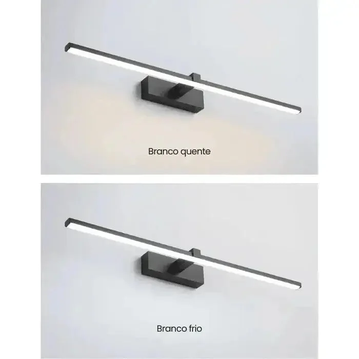 Arandela de Parede LED para Banheiro 3 Cores em Alumínio