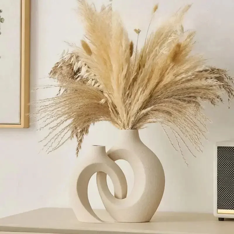 Conjunto Vaso Decorativo Abrazzo em Cerâmica