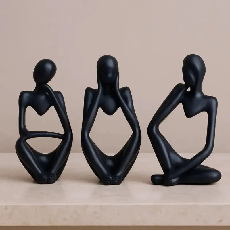 Escultura Decorativa O Pensador 3 Peças