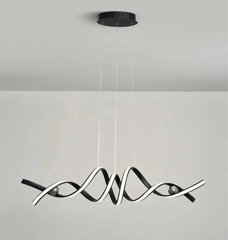 Lustre Pendente de Linear Ondas Minimalista