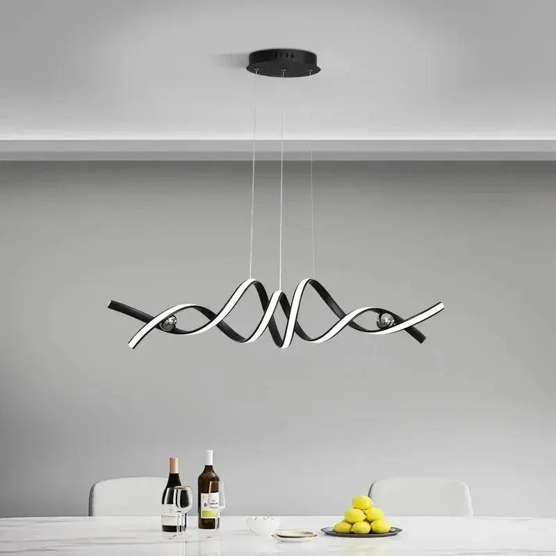 Lustre Pendente de Linear Ondas Minimalista
