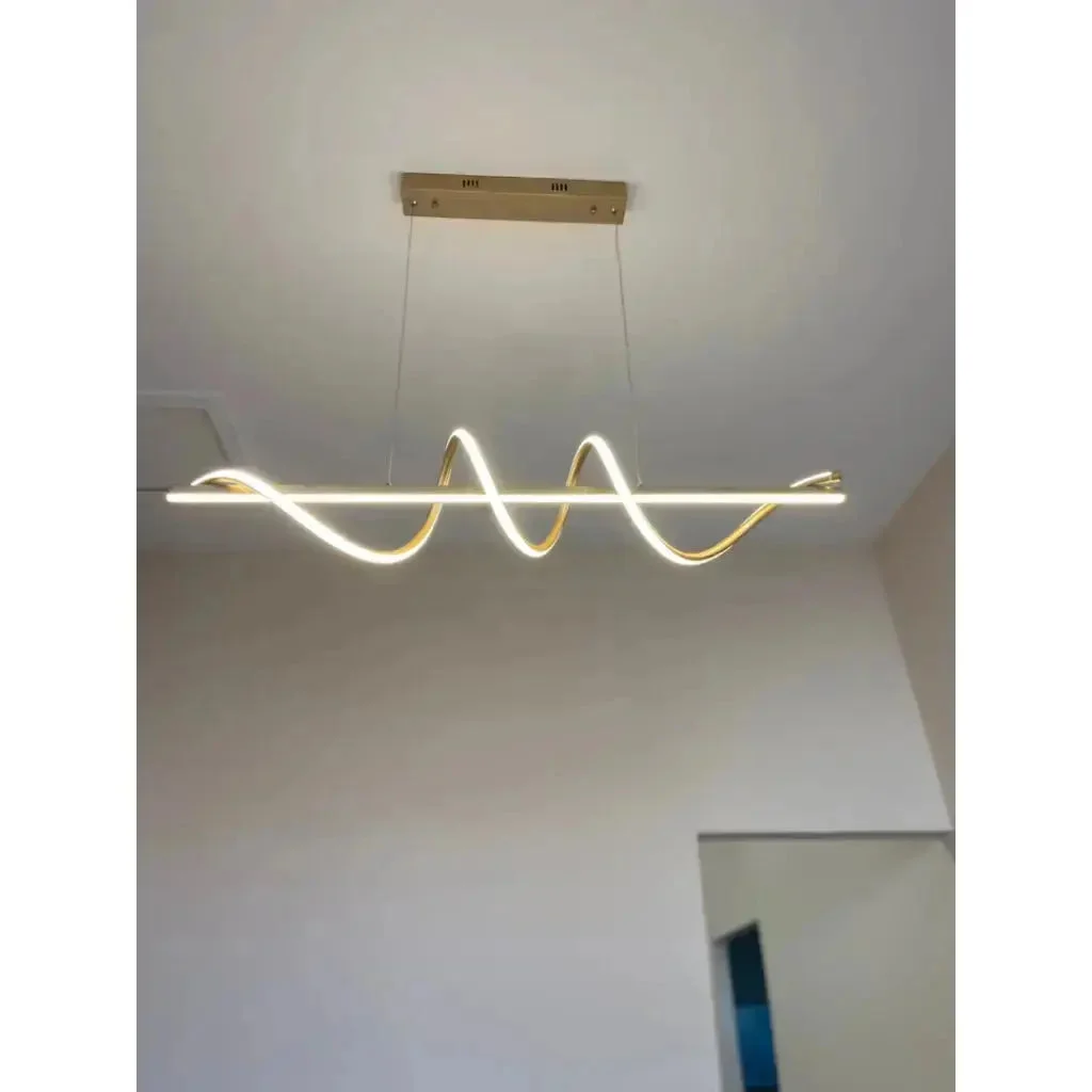 Lustre Pendente Led 45w 3 Em 1 Moderno Quarto Sala Dourado