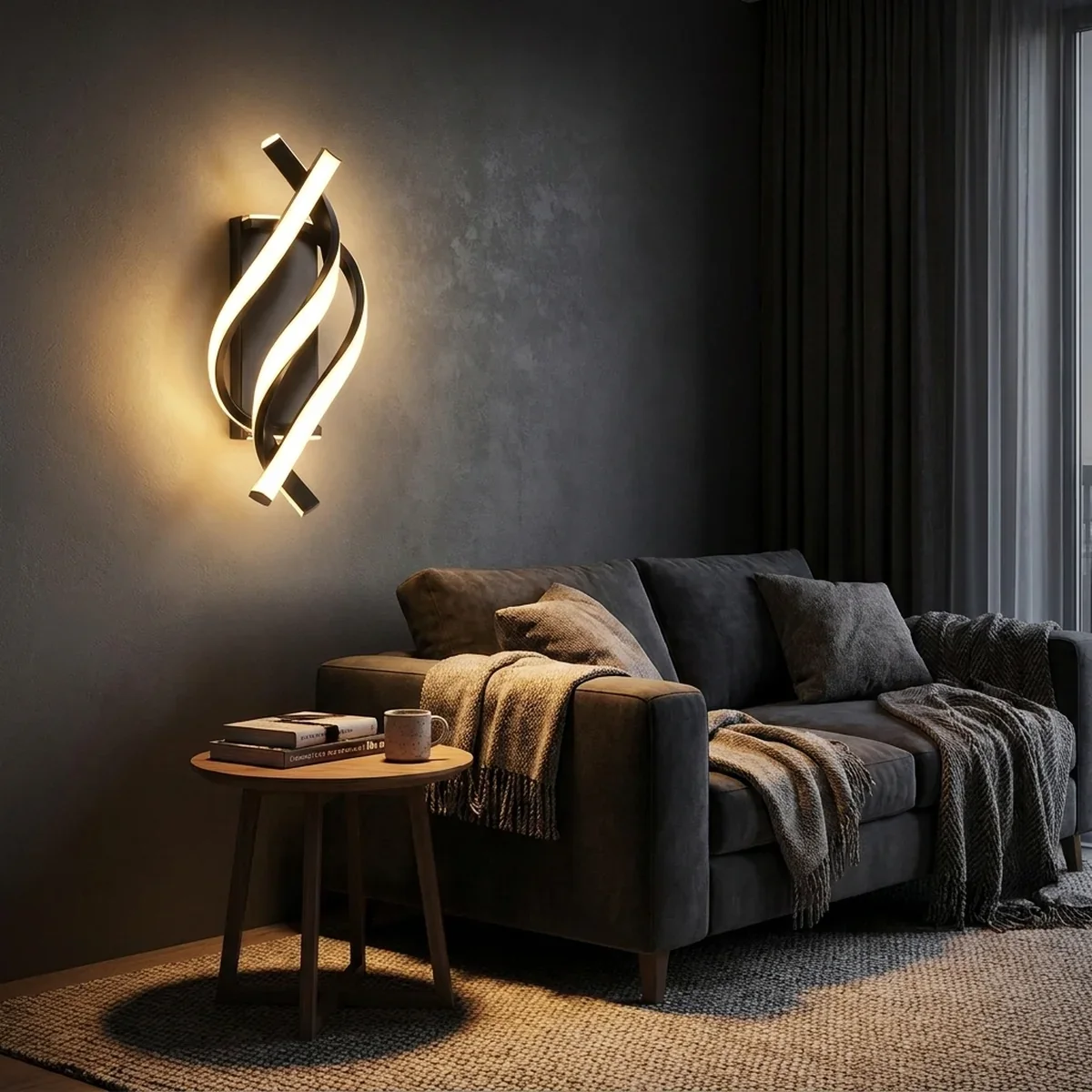 Arandela LED Minimalista Espiral Triplo Lines para Parede 24W Bivolt