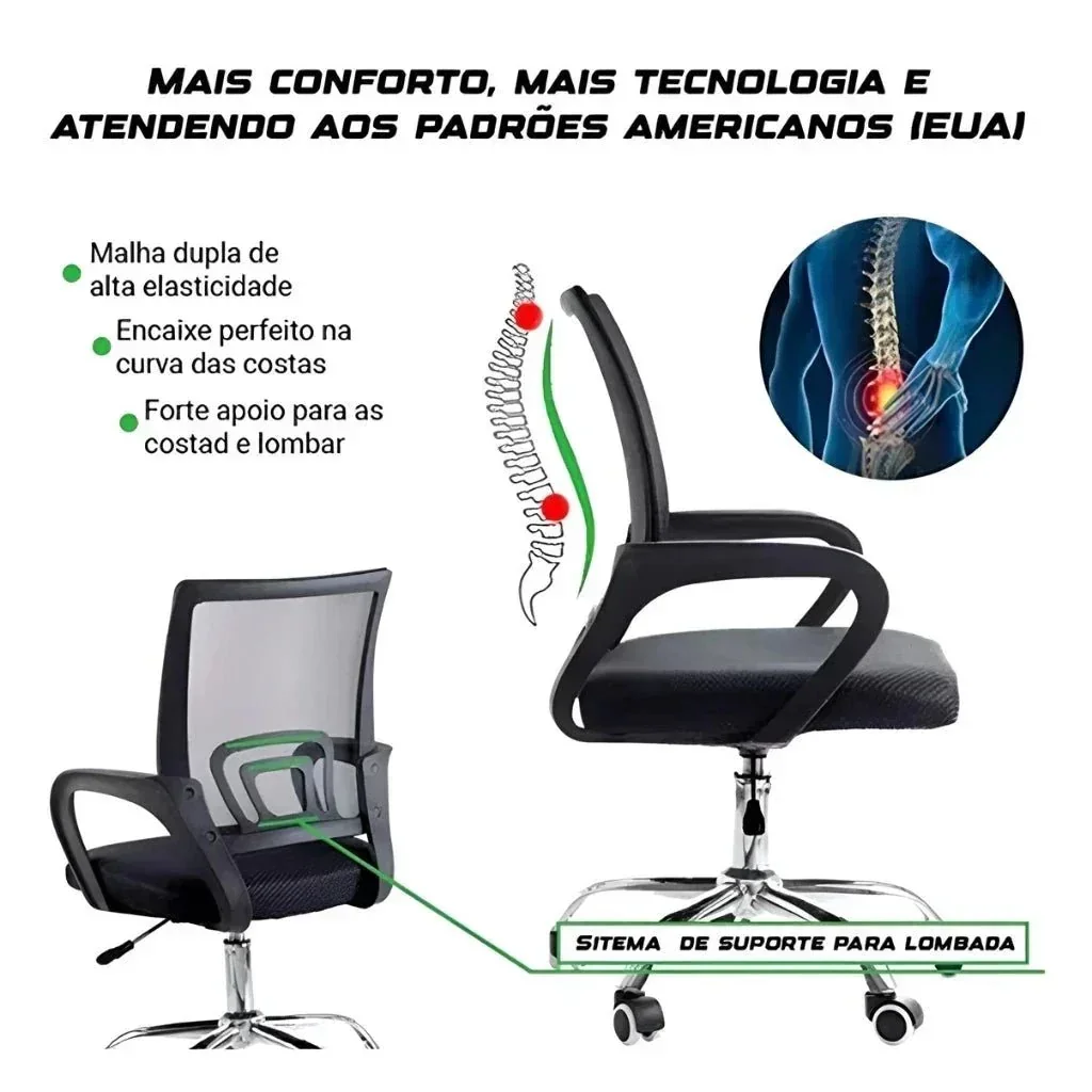 Cadeira de Escritório com Encosto em Tela Mesh — vista complementar