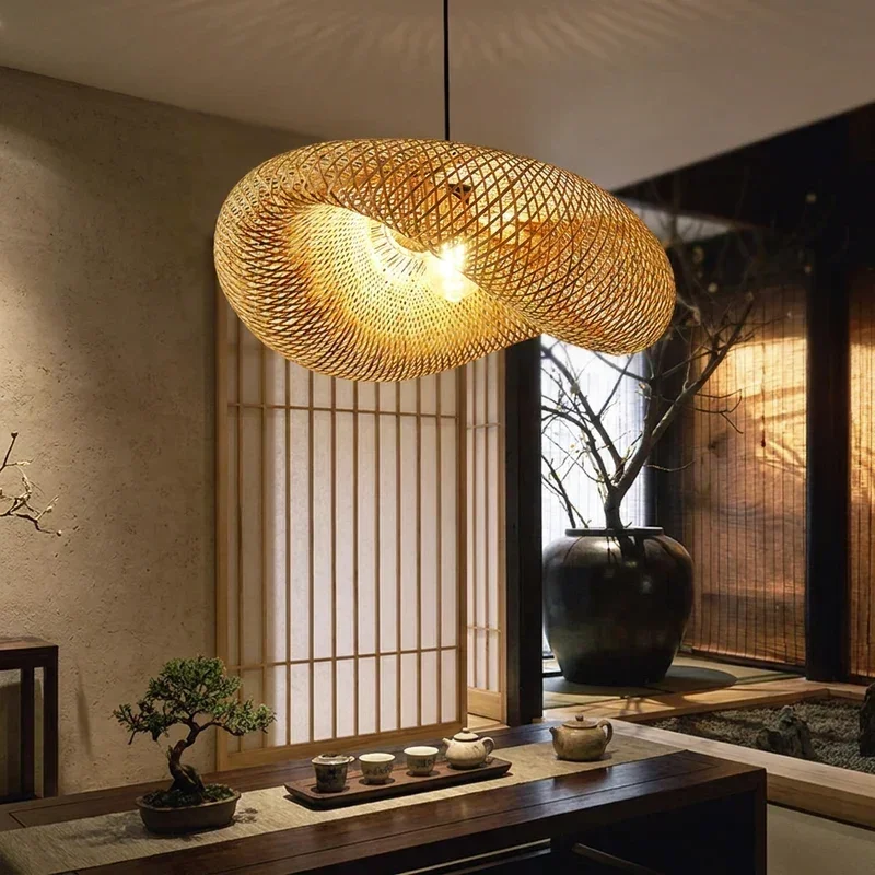 Lustre Pendente de Bambu - Quancim Lux — vista complementar