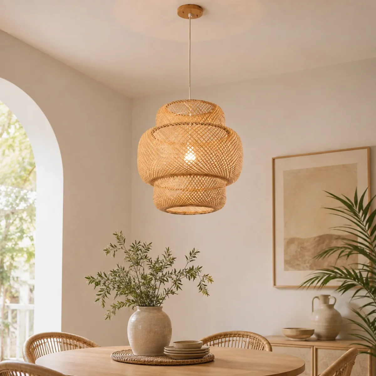 Lustre Pendente de Bambu - Rattan Lux — detalhe