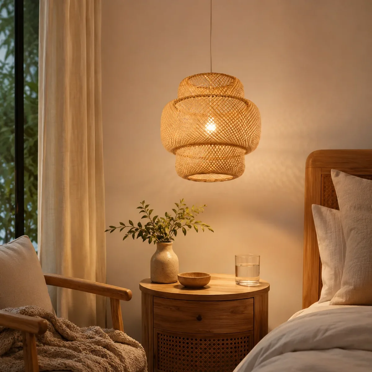 Lustre Pendente de Bambu - Rattan Lux — vista complementar