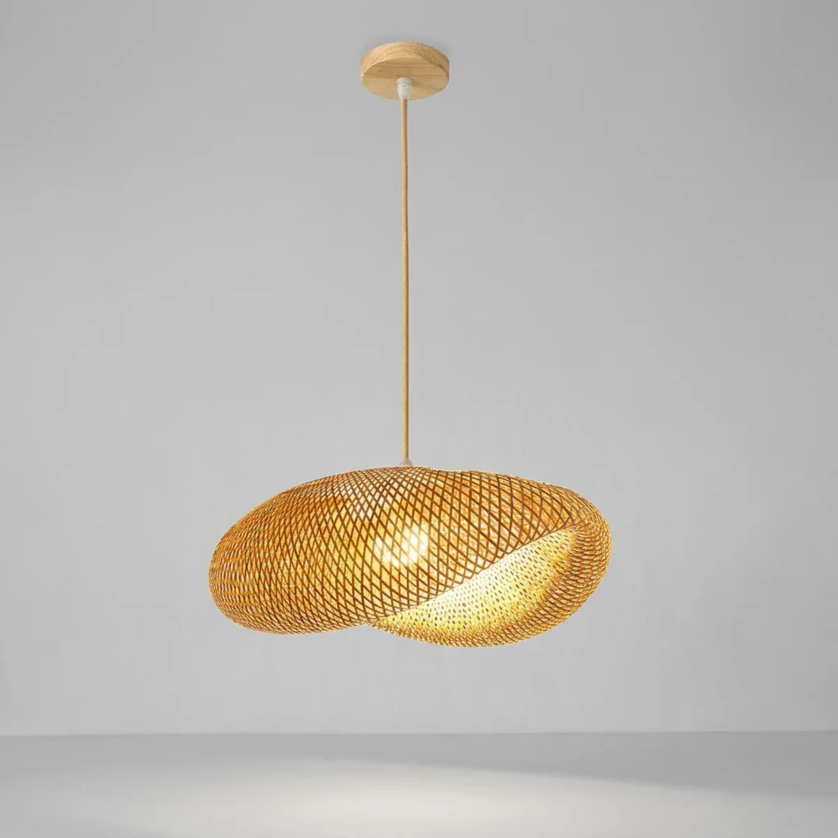 Lustre Pendente de Bambu Tianjin Lux Artesanal Soquete E27 Bivolt