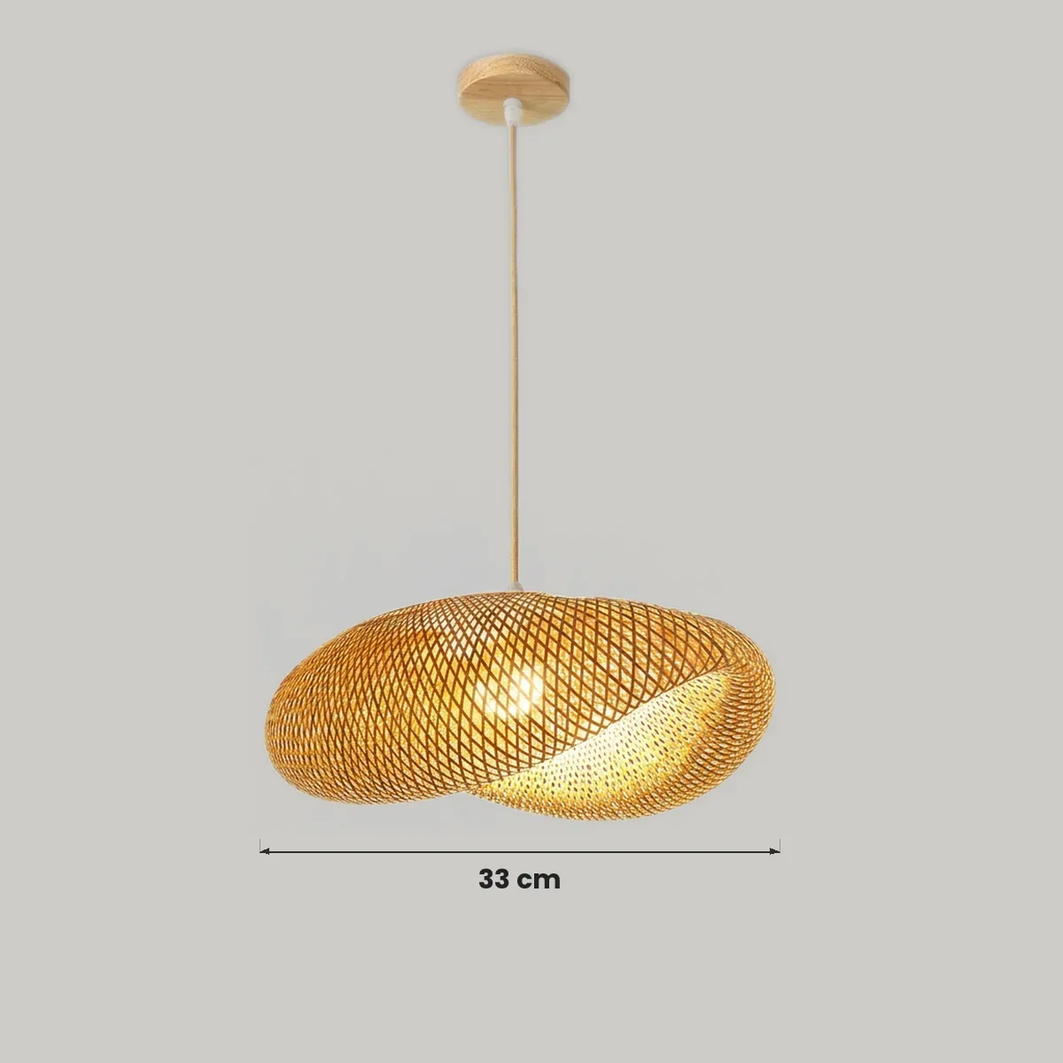 Lustre Pendente de Bambu Tianjin Lux Artesanal Soquete E27 Bivolt