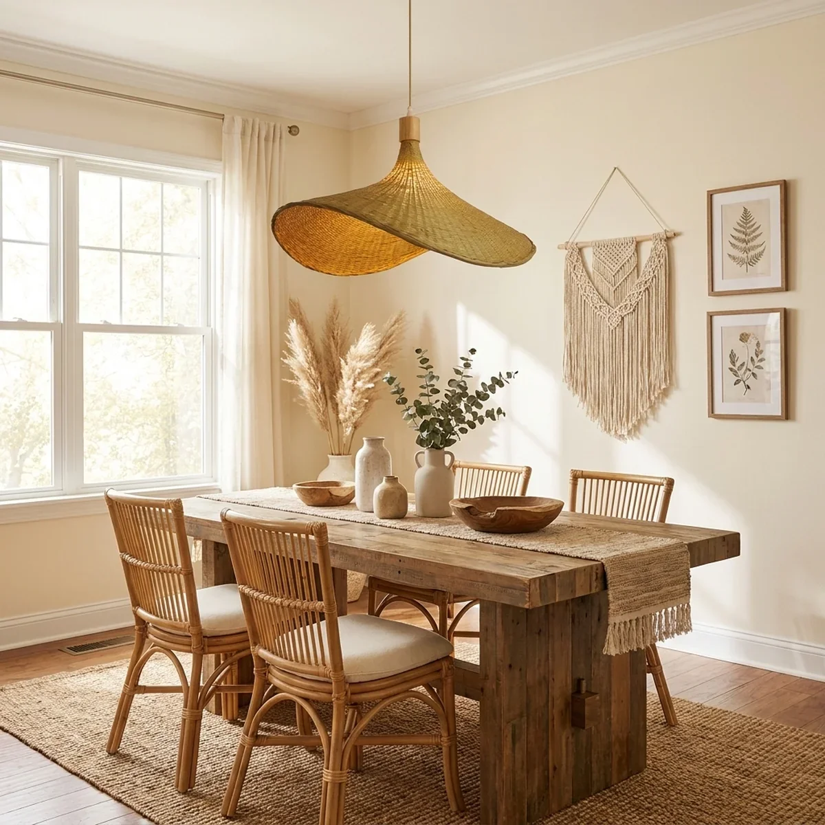 Lustre Pendente de Bambu Xian Lux Artesanal Soquete E27 Bivolt — vista complementar
