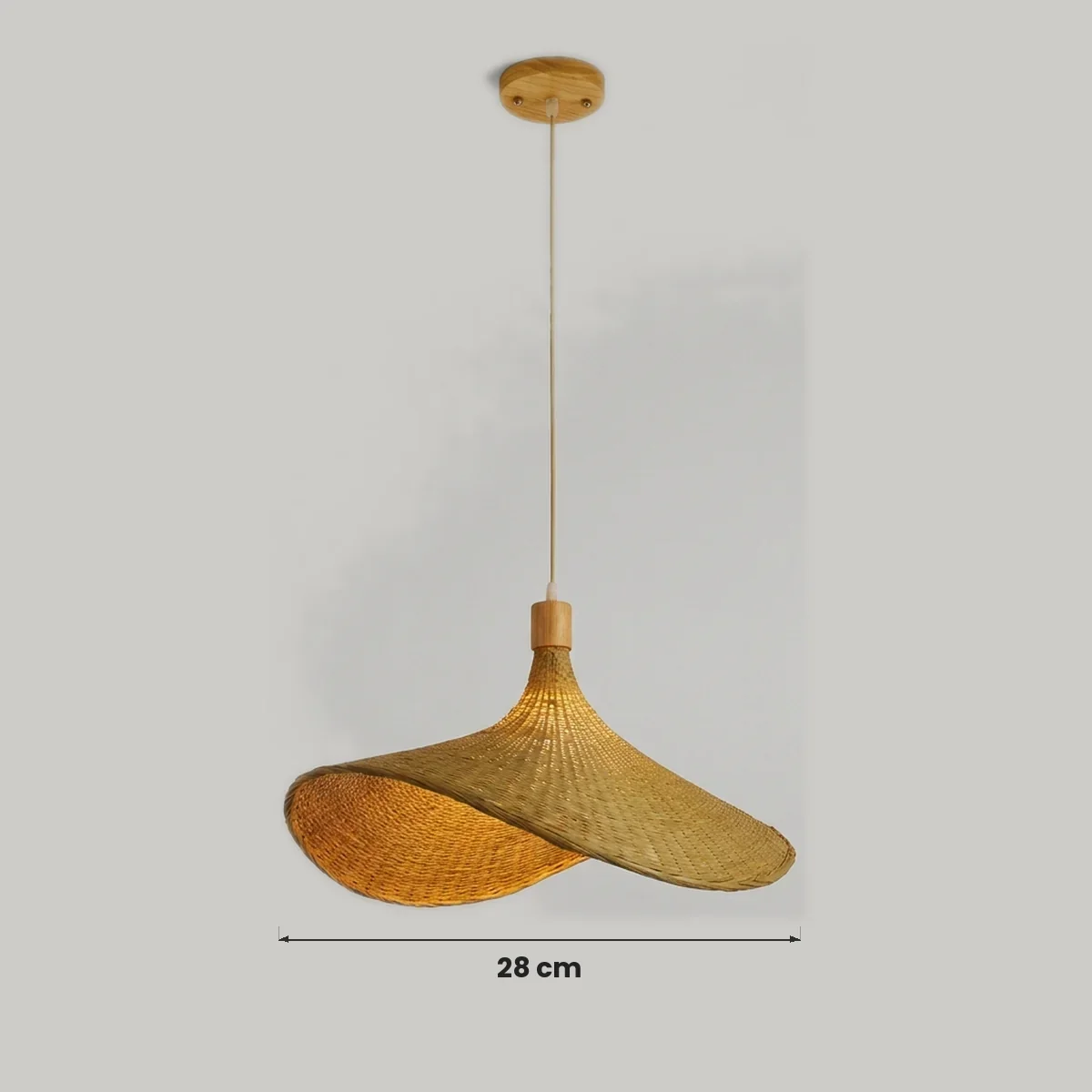 Lustre Pendente de Bambu Xian Lux Artesanal Soquete E27 Bivolt