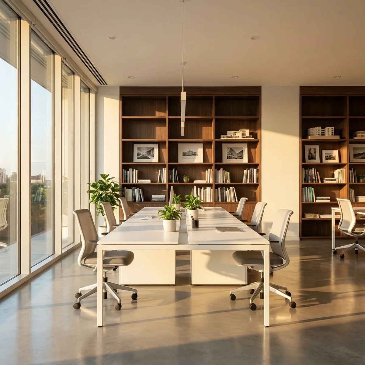 Mesa para Escritório Oring 230cm 6 Gavetas Tampo 40mm Minimalista — detalhe