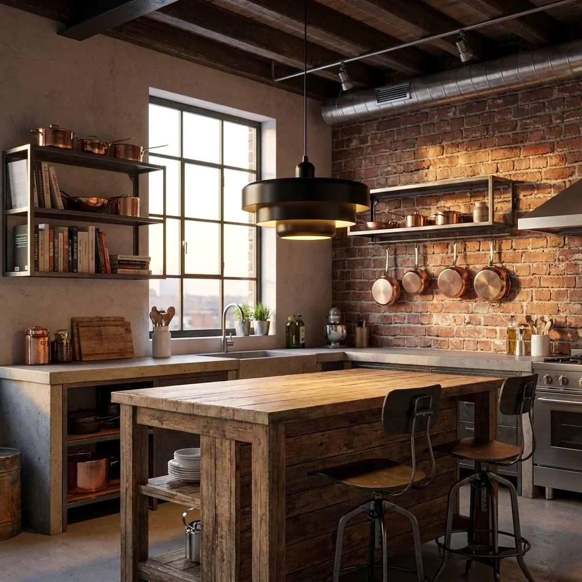 Pendente Retrô em Alumínio Urban Loft eFlix E27 com Lâmpada Inclusa