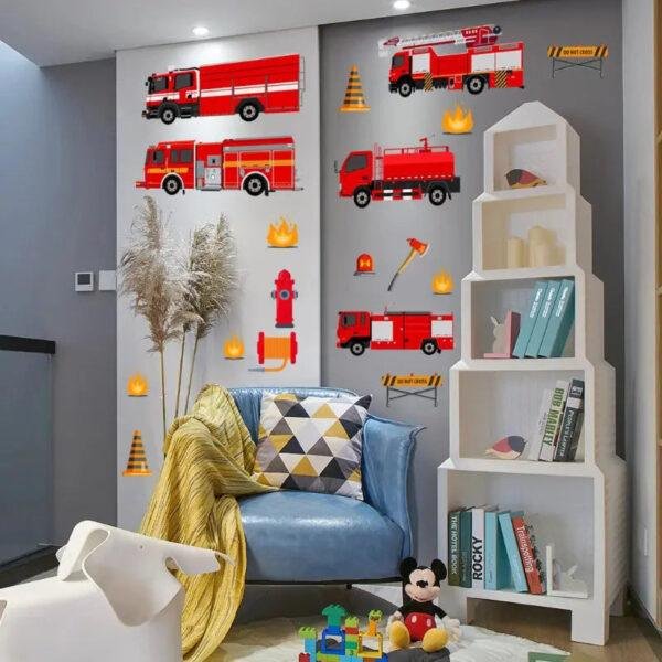 Adesivo de Parede Infantil Bombeiros