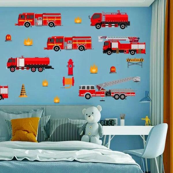 Alternative view of Adesivo de Parede Infantil Bombeiros