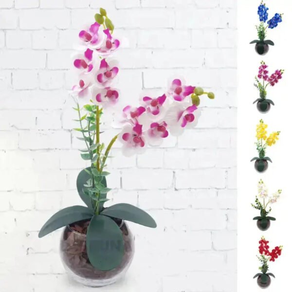 Arranjo Orquídea Artificial com Vaso Premium Decoração Sala