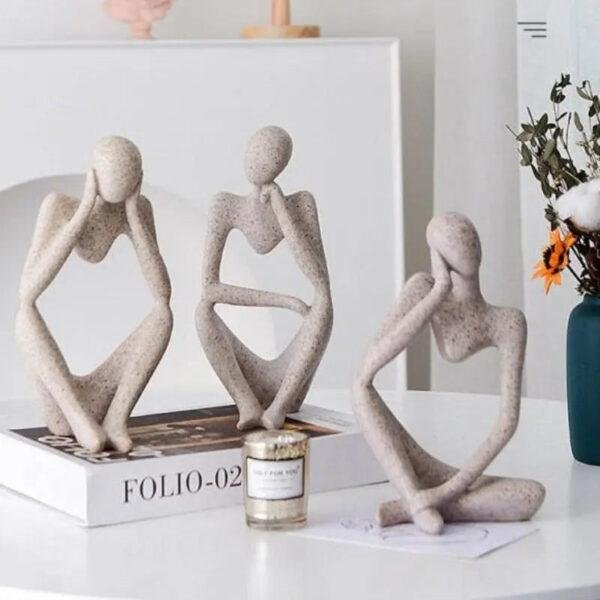 Escultura Decorativa O Pensador 3 Peças