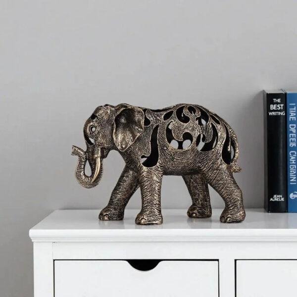 Alternative view of Escultura Elefante Oco em Resina - Estilo Retro