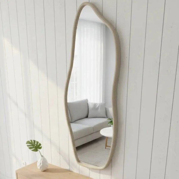 Alternative view of Espelho Orgânico 100×35 com Moldura em Couro