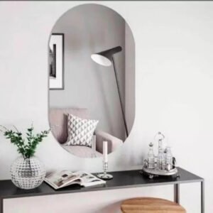Espelho Oval Orgânico com LED – Luz Quente e Fria