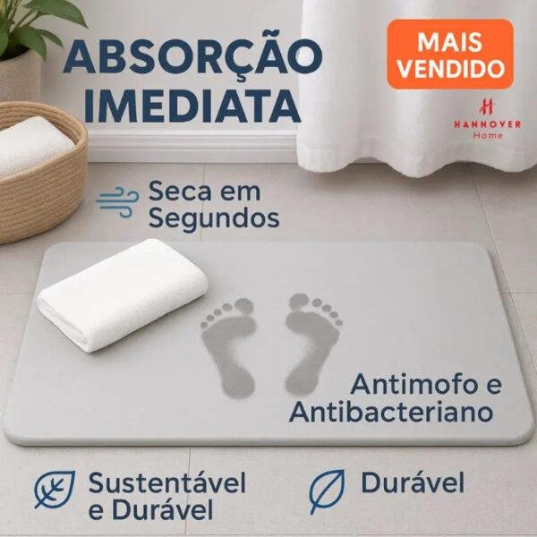 Tapete Absorvente Antiderrapante de Banheiro em Diatomita