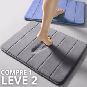 Tapete de Banheiro Super Absorvente Antiderrapante Compre 1 Leve 2